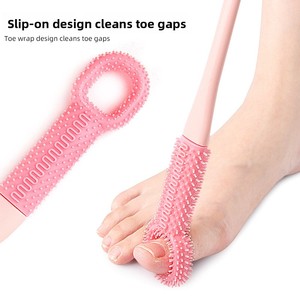 Long-Handle Soft Rubber Cleaning <b>Brush</b> Lazy Foot Washing Device Toe Crevice Keratin Removal Rubbing Foot Bath Toilet Supplies - Product Image 3