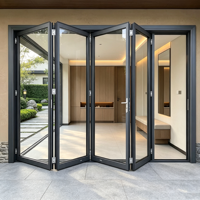 Porte intérieure pliante en aluminium anti-poussière HUACAI, porte de séparation flexible pour hall d'entrée moderne.