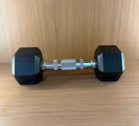 Haltères hexagonaux en fonte recouverts de caoutchouc, 7 kg, poignée confortable, couleur personnalisée, logo personnalisé, unisexe, pour les bras, directement de l'usine du fabricant
