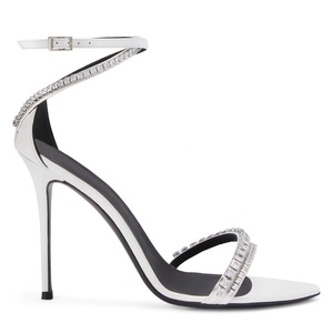 Zapatos enjoyados de lujo, Sandalias de tacón de diamantes de imitación de cristal de alta calidad de diseñador para mujeres y damas 2024 - Product Image 6