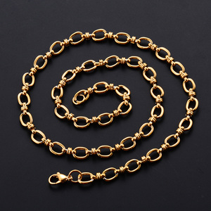 Collier chaîne ovale large en acier inoxydable fait main de 6,5 mm pour femmes et hommes, style punk hip-hop, choker épais couleur or, bijoux en métal - Product Image 6