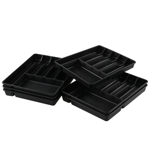 Factory Direct Price Material PP Hot Sell 6 Compartment Plastic Storage Utensil Organizer Cutlery Tray