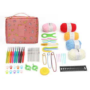 58 miếng tự làm Crochet Kit người mới bắt đầu Crochet đan Crochet vật liệu gốc Crochet kim Kit cho đan - Product Image 1