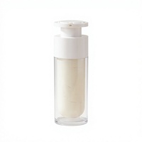 Botol Pompa Tanpa Udara Dinding Ganda Warna Putih Dispenser Kosmetik 15ml 30ml 50ml Kemasan Logo Kustom Siap Kirim