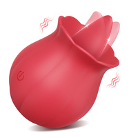Vibrateur Rose avec Langue Lèche-Clitoris pour Femmes, Stimulateur Clitoridien par Succion, Étanche, Rechargeable par USB, Jouet Sexuel pour Adultes