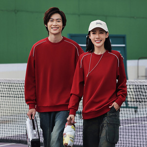 Sweat-shirt côtelé épais à col rond, manches longues, en coton, vêtement de travail avec impression de logo pour usage quotidien - Product Image 1