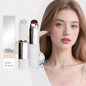 Face V-Shape Foundation Stick Hot Sale Long Lasting Full Coverage <b>Concealer</b> Stick Color Changing Foundation Stick with Brush - Product Image 1
