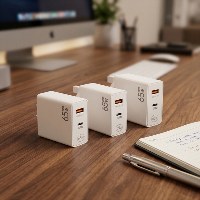 65W GaN USB C Type C PD Fast Charger Dual Port US EU UK Plug Compact Portable for Laptop Phone Tablet Travel Factory ODM Oplader