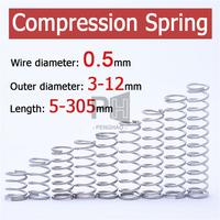 Combinaison de petit ressort OEM Diamètre du fil 0.5/0.3/0.4 OD4/5/6 10-30 longueur 225 Ressort de compression en acier inoxydable 304 de haute qualité