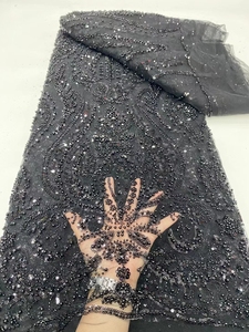 <span class=keywords><strong>Top</strong></span> qualità prezzo di fabbrica <span class=keywords><strong>Tulle</strong></span> ricamato in pizzo francese pesante tessuto di perline ricamo rete di paillettes tessuto di pizzo molti colori - Product Image 3