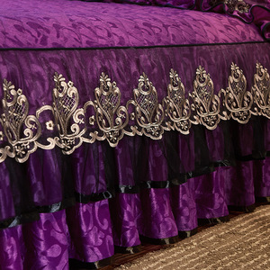 Drap de lit matelassé en velours épais et doux, couvre-lit <span class=keywords><strong>jacquard</strong></span> européen, <span class=keywords><strong>jupe</strong></span> de lit pour chambres à coucher et salons - Product Image 3