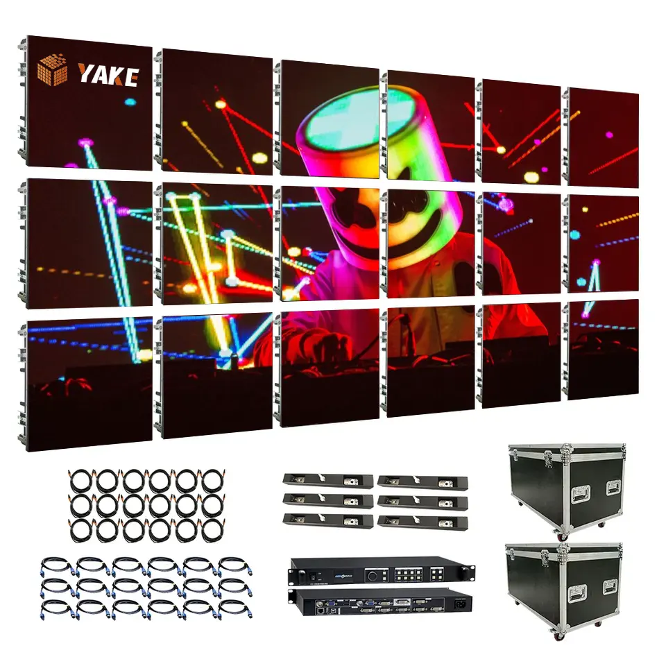 Yake Turnkey Led Video Wall Indoor P2.6 P2.9 P3.91 P4.81 Rental Stage LED Screen High Quality LED Display Panels for DJ Event