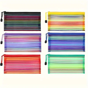 High Quality Zipper Closure Rope Hook Polyester <strong>Makeup</strong> <strong>Bag</strong> Multipurpose Heavy Duty Mesh <strong>Bags</strong> for Cosmetics Travel Storage - Product Image 3