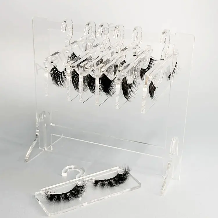 New Trending Acrylic Eyelash Display Grafting Stand Clothing Lash Hanger Rack False Eyelashes Display Hangers Racks