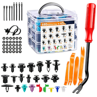 Kit de 725 attaches universelles pour voiture avec outils de retrait, assortiment de rivets pour pare-chocs, portières et ailes, boîte pour réparation automobile
