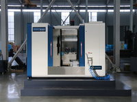 LUZHONG Fanuc CNC Horizontal Machining Center HMC500 3 Axis BT40 8000rpm 24 Tool ATC 500x500mm Meja untuk Pemesinan Bagian Aluminium.