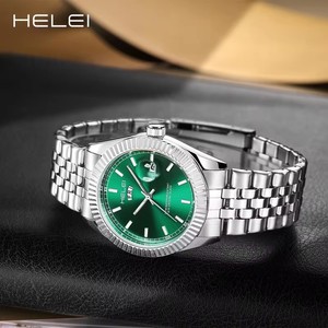 Reloj Helei H9032A-<span class=keywords><strong>G</strong></span> 9032 Original de Cuarzo con Calendario, Fecha y Semana, Luminoso, Resistente al Agua, con Correa de Acero Inoxidable para Hombre - Product Image 3