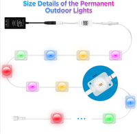 Éclairage de Façade RGBIC Permanent pour Extérieur, Bluetooth IP67 24V, Contrôle par Application, pour Toit, Bordure de Toit, Cour, Porche, Façade de Magasin