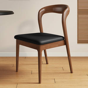 Chaises de salle à manger en bois de luxe nordique moderne pour 4, 6 ou 8 personnes, table de cuisine, café, hôtel, design vintage noir confortable, en vente - Product Image 4