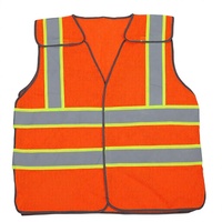 Vêtements de travail personnalisés légers pour le contrôle du trafic avec bordure orange fluorescente, veste de sécurité réfléchissante