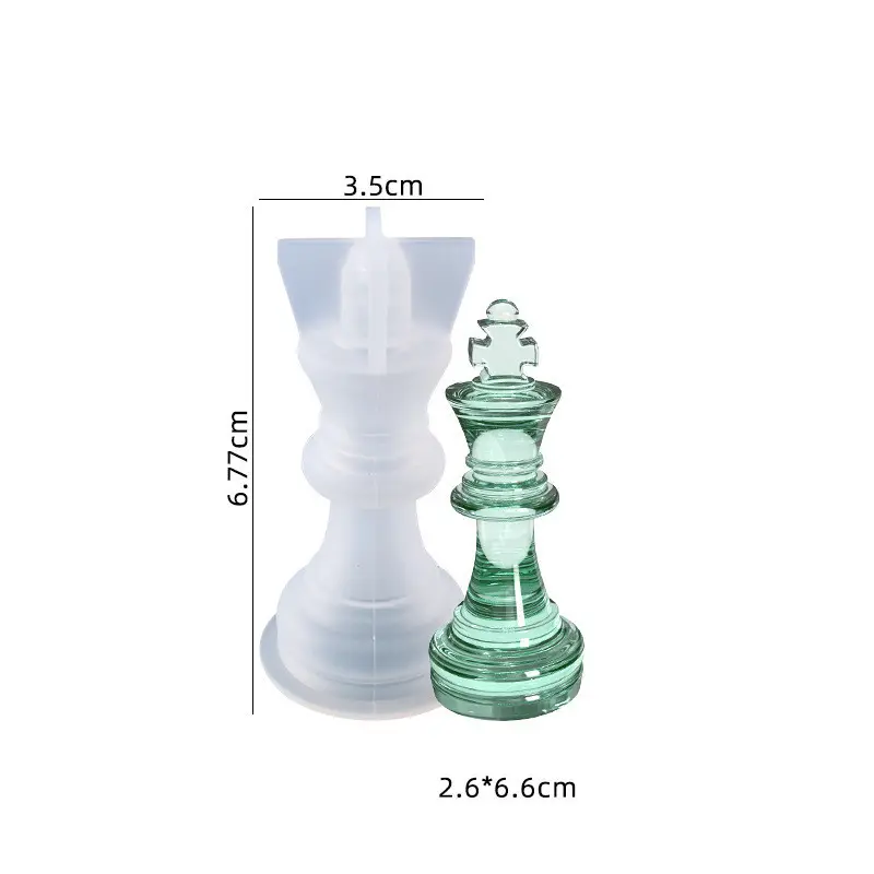 ألعاب الطاولة للحفلات العائلية وتزيين المنزل الشطرنج مع لوح الدامات قوالب راتنج السيليكون 3D قوالب تشكيل من إيبوكسي الكريستال