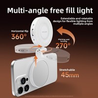 Lampe d'appoint magnétique à intensité réglable pour téléphone, idéale pour le streaming en direct, lumière de beauté portable, support de téléphone, lumière selfie, miroir LED de poche