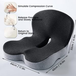 Coussin de siège intégré en forme de L Coussin de <span class=keywords><strong>chaise</strong></span> de bureau en mousse à mémoire de forme avec techniques de couture Coussin de siège de <span class=keywords><strong>chaise</strong></span> à <span class=keywords><strong>dossier</strong></span> inférieur - Product Image 2