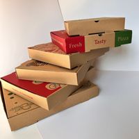 Boîte à pizza personnalisée 6 8 9 10 12 pouces Boîte en papier kraft de bonne qualité Boîte à pizza d'emballage de restauration rapide imprimée sur mesure avec logo