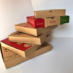 Tùy Chỉnh Bánh Pizza Hộp 6 8 9 10 12 Inch Tốt Lớp Kraft Hộp Giấy Nhanh Chóng Thực Phẩm Bao Bì Bánh Pizza Hộp Tùy Chỉnh In Với Logo - Product Image 4