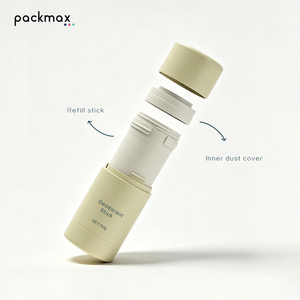 Refillable PP Twist-Up Deodorant <b>Stick</b> 50g-Round Solid <b>Perfume</b> Packaging, Empty Cosmetic Container - Product Image 5
