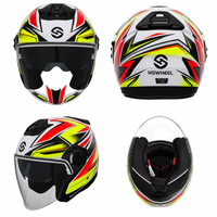 Casque de moto ouvert 3/4 homologué DOT, coque ABS résistante aux rayures et à l'usure, équipement de sécurité pour adulte, vente chaude