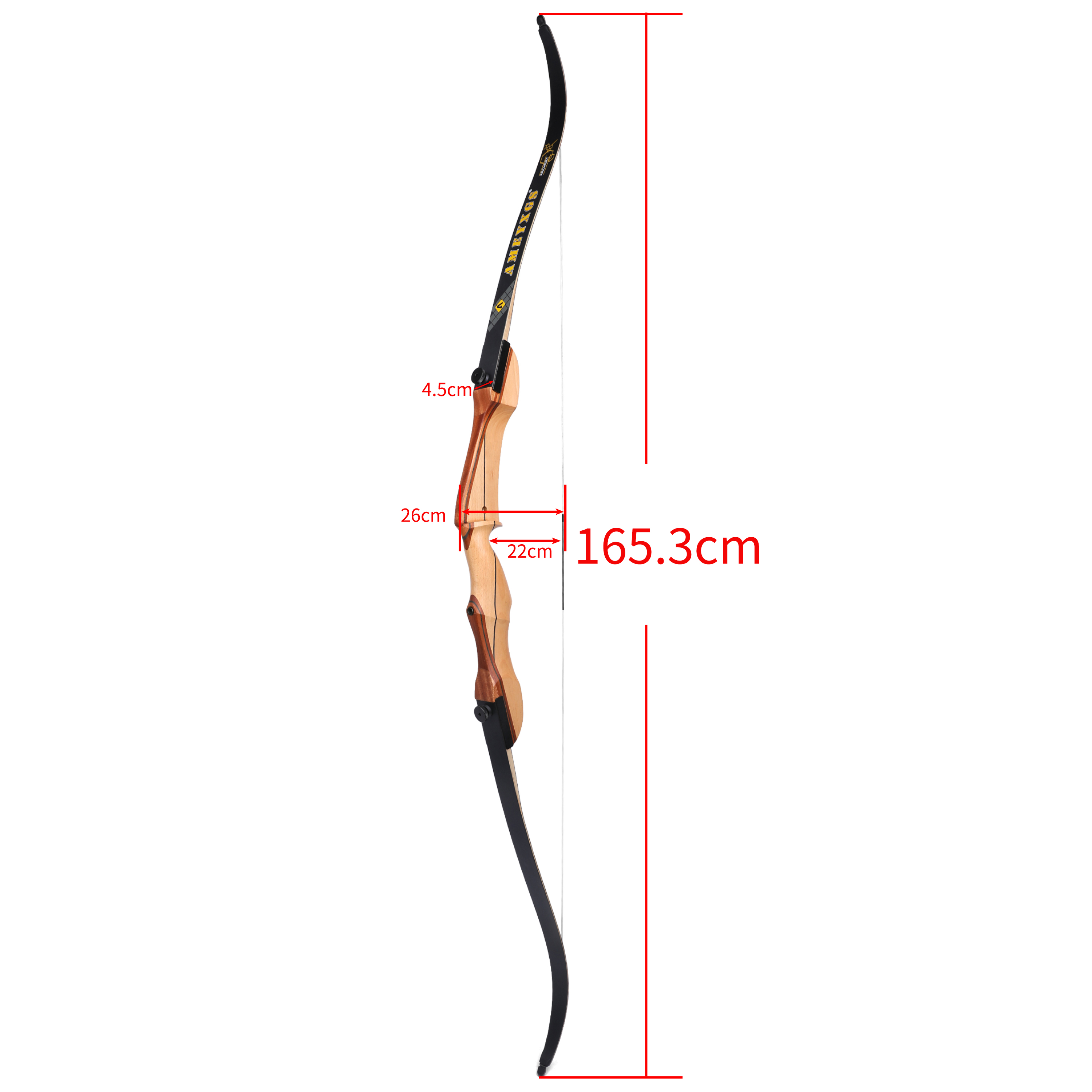 Arc Classique Takedown Longbow 20-40lbs Pour Droitier - Avec Flèches Carbone, Accessoires Chasse Et Tir