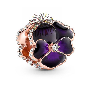 Venta al por mayor de dijes de plata 925 HaYa para mujer, abalorios de pegamento para hacer joyas, colgantes de circonita con diseño de margarita, corazón, flor y océano azul. - Product Image 6