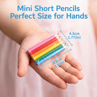 Mini crayons de couleur HB 6 couleurs, ensemble court et portable avec enveloppe transparente individuelle, conception anti-casse, fournitures artistiques pour enfants