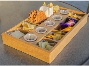 Plateau de brunch avec couvercles transparents en kraft, boîtes à salade en papier pour emporter, boîtes d'emballage pour desserts, biscuits, sushis - Product Image 5