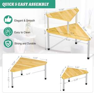 Organisateur <span class=keywords><strong>de</strong></span> salle <span class=keywords><strong>de</strong></span> bain Étagère d'angle <span class=keywords><strong>de</strong></span> comptoir 2 niveaux Salle <span class=keywords><strong>de</strong></span> bain Bambou Étagère à épices <span class=keywords><strong>Cuisine</strong></span> Comptoir Organisateur Espace - Product Image 5