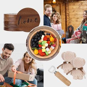 Juego de regalo de inauguración de la casa familiar con posavasos de vela perfumada abrebotellas nuevo regalo para el hogar para parejas amigos mujeres ama de casa - Product Image 3