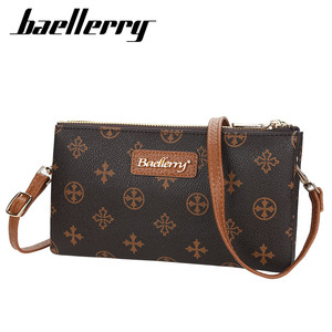 Baellerry Women's Crossbody Phone Bag Pu Leather Monogram Pattern Double Zipper <b>Wallet</b> Function <b>Small</b> Square Bag - Product Image 1
