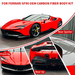 Kit carrosserie de style OEM en fibre de carbone sèche pour Ferrari SF90, enveloppe avant, jupes latérales, évents de garde-boue, seuils de porte, aileron arrière - Product Image 4