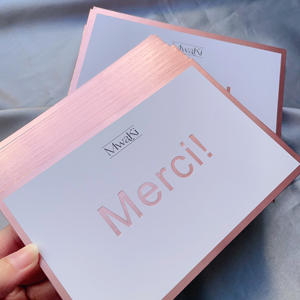 10 x 15 Cartes de remerciement en feuille d'or rose de qualité supérieure - Cartes d'insertion personnalisées pour la fidélité des clients et l'emballage de boutique - Product Image 2