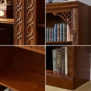 En popüler geleneksel kitaplıklar ev ofis kitaplık ahşap ekran olmadan cam kapi amerikan tarzı ev mobilya