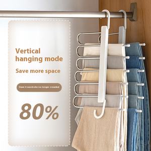 Cintre multifonctionnel antidérapant en acier inoxydable pour pantalons, pliable, télescopique, multicouche, spécial ménage, salon - Product Image 3