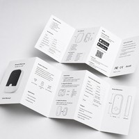 Brochure promotionnelle personnalisée pliable en couleur, manuel d'utilisation, papier couché 128 g/m², pelliculage mat