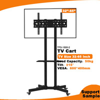 Soporte de TV Rodante con Altura Ajustable para Televisores de 32 a 65 Pulgadas, Carro Móvil con Ruedas Bloqueables para Pantallas Planas LCD, LED, OLED
