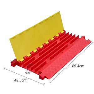 Hochwertige PVC-Drahts chutz abdeckung Protector 3-Kanal-Boden-Straßenkabelrampe mit Gummi basis - Product Image 4