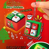 Jouet anti-stress de Noël en forme de mini clavier, porte-clés à bouton-poussoir, avec son et lumière, cadeau, vente en gros
