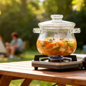 Olla de Cocina de Vidrio de Borosilicato Transparente para Exteriores: 2.5L (84.5oz) Resistente al Calor para Campamentos, Viajes o Reuniones - Product Image 4