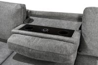 Canapé-lit de luxe multifonctionnel en U de grande taille avec table basse, chargeur sans fil, canapé sectionnel et chaise longue de rangement