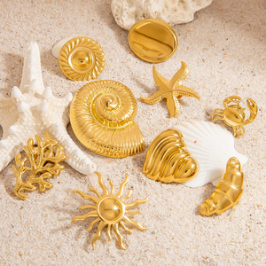 Broches en acier inoxydable sur le thème de l'océan pour accessoires de sac, collection été, bijoux unisexe, origine Yiwu, 20 ans+, toutes occasions - Product Image 2