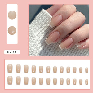 Novedad de Otoño: <span class=keywords><strong>Uñas</strong></span> Francesas Blancas de Estilo Chino y Europeo, Fácil Aplicación, Diseño Cuadrado Sencillo, <span class=keywords><strong>Uñas</strong></span> Postizas de Plástico para Salón de Belleza - Product Image 6